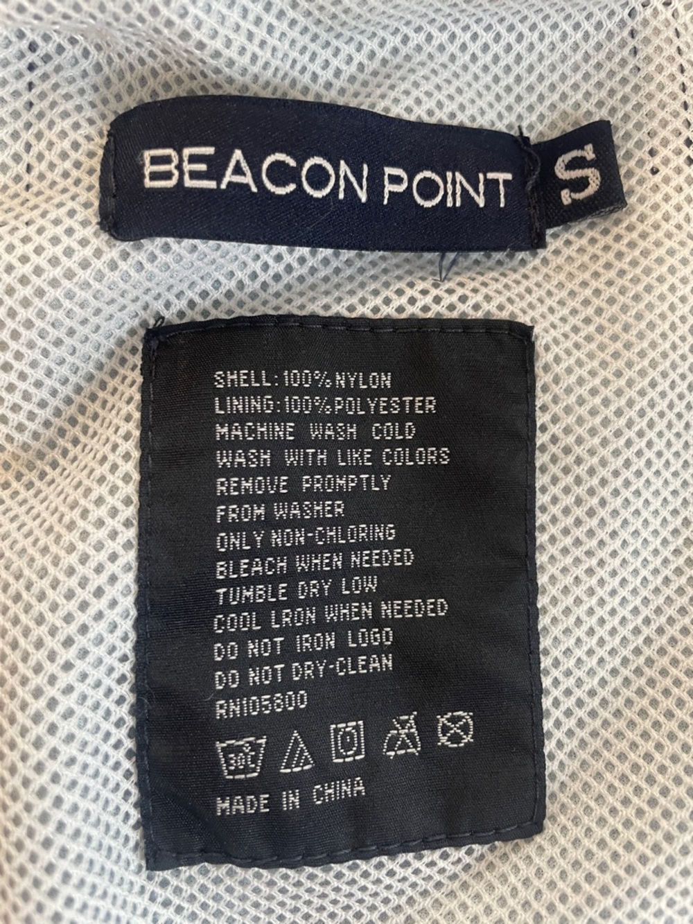 Navy Windbreaker with Cream Trim - Picture 10 of 10